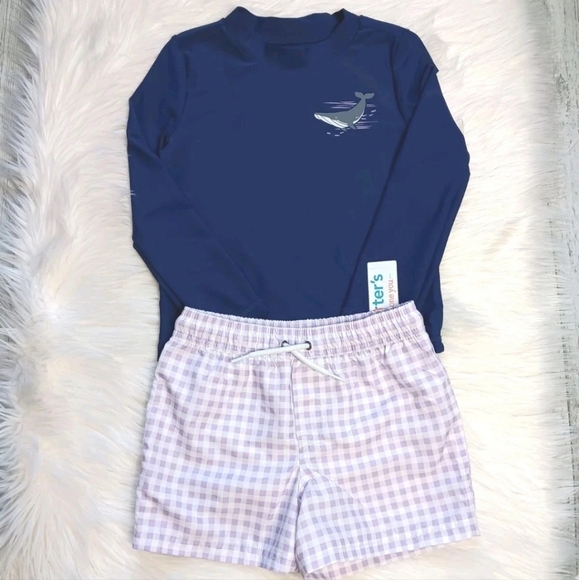 NWT Carter's Just One You Toddler Boy's Rashguard And Trunk Set Size 3T - Picture 1 of 4